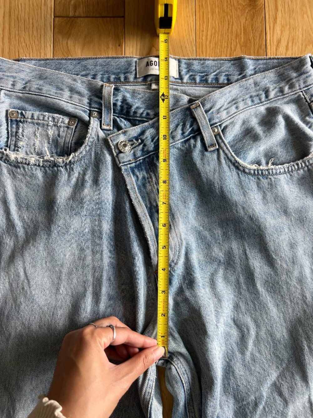 Agolde Criss Cross Jeans Wide Leg Light Wash Button Fly High Rise Womens Size 28 - Picture 5 of 13